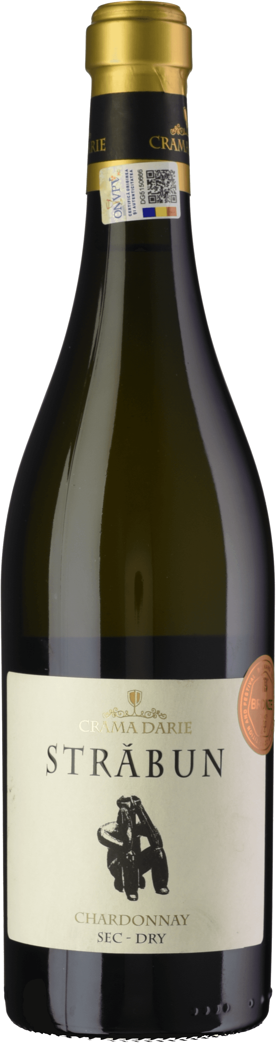 Sticlă de vin Străbun Chardonnay 2023, Chardonnay, 2023
