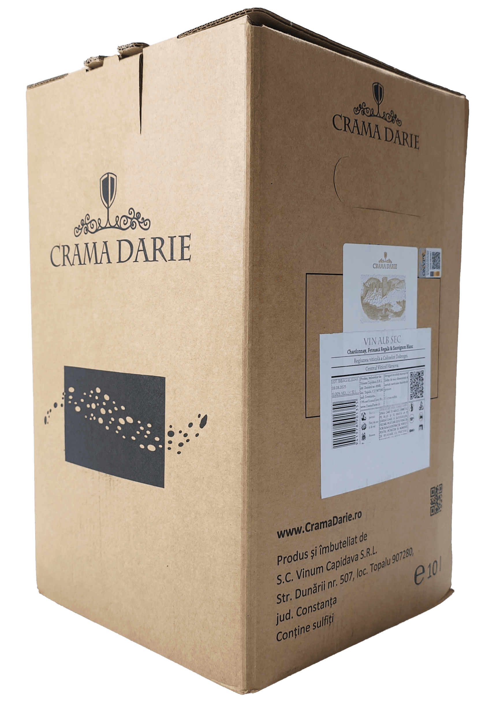 Sticlă de vin Crama Darie BIB Alb Sec, Chardonnay, Fetească Regală, Sauvignon Blanc, 2024